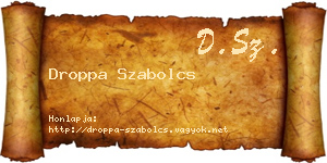 Droppa Szabolcs névjegykártya