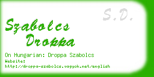 szabolcs droppa business card